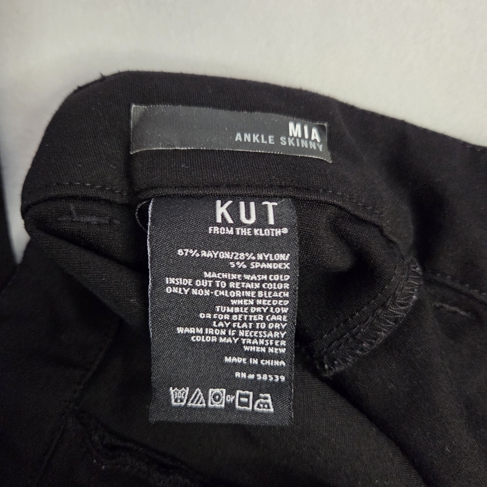 Kut From The Kloth Mia Ankle Skinny Pants Black Size 6 - Picture 4 of 11
